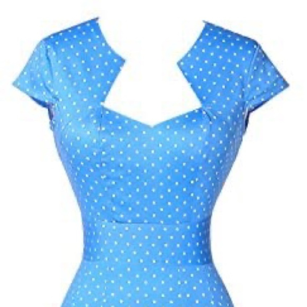 Grace Karin Light Blue Polka Dot Wiggle Dress